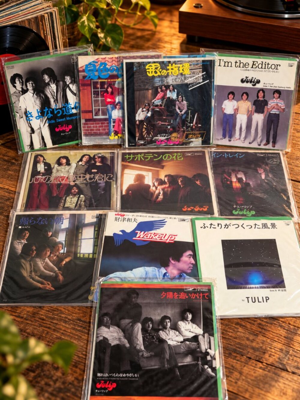 Vintage Japanese Vinyl Records – Lot of 10 – Tulip & Wake Up – Retro J-Pop Rock